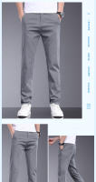 Pantalones Casuales Para Hombre De Fibra De Bambú Verano Transpirables Elásticos Slim Straight Negro Gris Cierre De Cremallera - details 15
