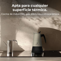 Cafetera italiana Cecotec Piccolina 400 Beige de acero inoxidable 4 tazas - details 2