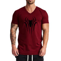 Camiseta De Hombre Con Estampado De Araña Negra V-Neck Verano Transpirable Deporte Fitness Manga Corta Ajustada Para Gimnasio Running Baloncesto Fútbol - details 9