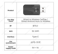 Adaptador Wireless Android Auto Carplay Mini Ai Box Dongle Para VW Audi Toyota Mazda Nissan Chevrolet Suzuki Subaru Kia Ford Opel - details 6