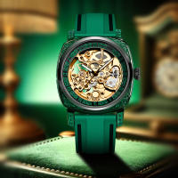 Reloj Mecánico Para Hombre Elegante Y Luminoso Con Correa De Silicona Resistente Al Agua Dial De Números Romanos Estilo Lujo - details 5