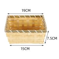 Cesta De Bambú Tejida En Color Natural Sencillo Para Pan Rectangular Hecha a Mano Cesta De Algodón Para Exposición En Hogar Y Tienda - details 8