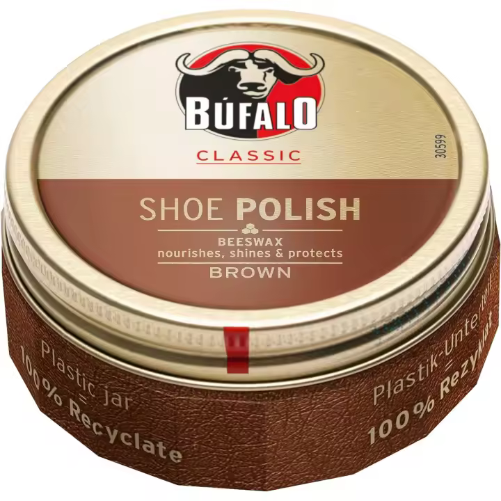 Bufalo Classic - Betún para Zapatos - Crema Color Marrón - Protege y Da Brillo - Cera de Abeja - 1
