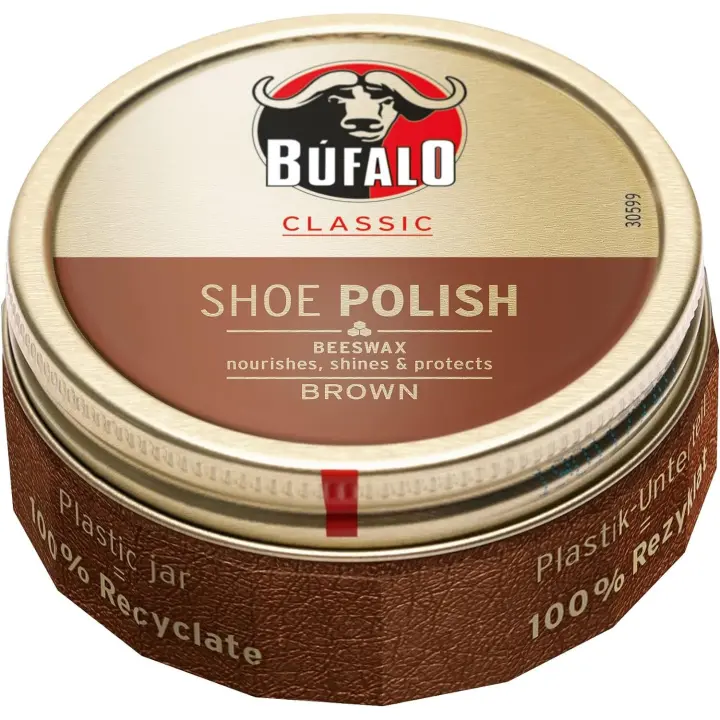 Bufalo Classic - Betún para Zapatos - Crema Color Marrón - Protege y Da Brillo - Cera de Abeja - 1