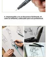 PENTEL Bolígrafo Impermeable Para Dibujos Y Comics De Punta Nylon Tamaños 0.03-3.0mm Negro Gris Marrón Para Diseño - details 8