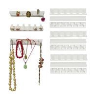 Rack De Joyería Adhesivo Para Pared Blanco Con Gancho Soporte Para Anillos Pendientes Collares Llaves 9 Piezas/Lote - details 1
