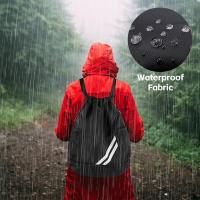 Bolsa deportiva de gimnasio con cordón, bolsa impermeable con bolsillo para mujeres y hombres, kit de viaje para senderismo, escuela, estudiantes, bolsa de polietileno al aire libre, natación - details 3
