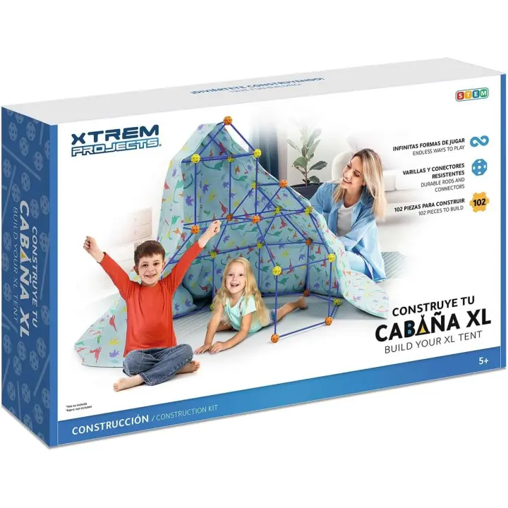 Xtrem Projects - Construye Tu Cabaña XL  Construcciones para Niños 102 Piezas  Juguetes Niños 5 Años o Más  Kit De Construccion para Niños Stem - 1