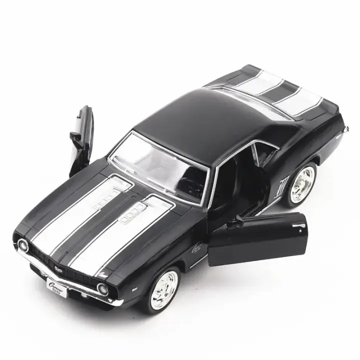 Modelo De Coche De Metal Chevelle SS Camaro 1969 En Escala 1:36 Color Mate Negro Para Coleccionistas Y Juguetes A318 - 1