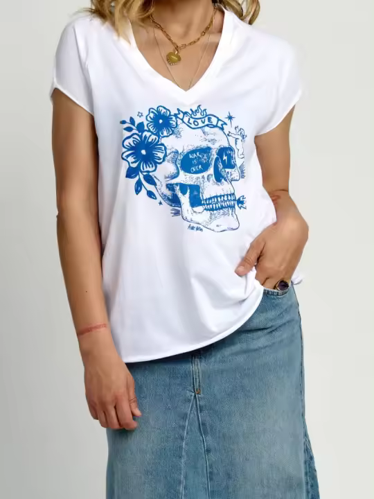 Aire retro Marcas Mujer Ropa Camisetas y tops  Camiseta -Aire Retro- War is over relieve blanca - 1