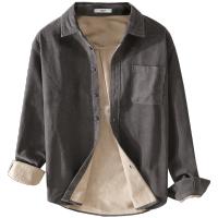 Camisa De Algodón De Corduroy Para Hombres Diseñadora Italiana Calidad Superior Moda Otoño Invierno Talla Grande Cuello Cuadrado Estilo Casual - details 12