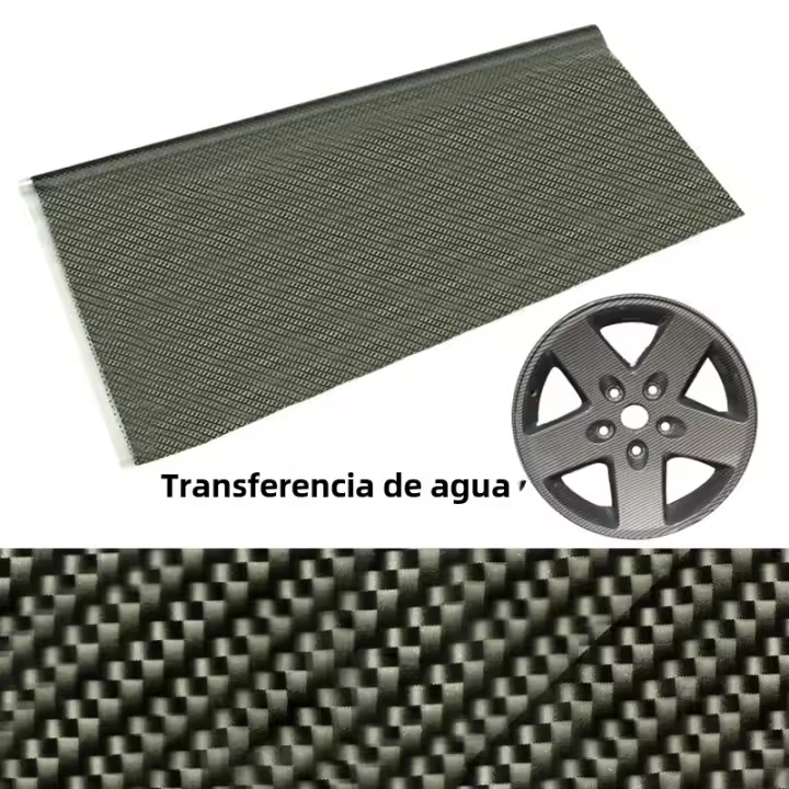 Película Decorativa De Transferencia De Agua Negra Para Decoración De Coches Y Hogar Patternde Fibra De Carbono 50x100cm - 1