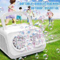Máquina De Burbujas Automática Portátil De 26 Agujeros Para Escenario Sin Baterías Ni Agua De Burbujas Recomendada Para Edades 3-12 Años - details 1