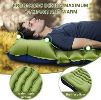 Colchoneta de dormir para camping, ultraligera con almohada con bomba de pie incorporada, almohadillas de dormir inflables compactadas para acampar, mochileros, senderismo, Viajes - details 0