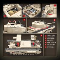 Bloques De Construcción Militar Sherman M4A3 Tanque Medio UK Churchill KV-1 Panzer IV T-34 Juguetes Educativos Para Niños Regalos Para Adultos - details 22