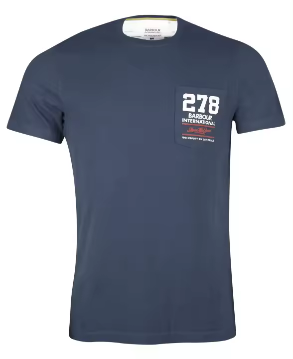 Barbour International SMQ Wing T-Shirt Navy - 1
