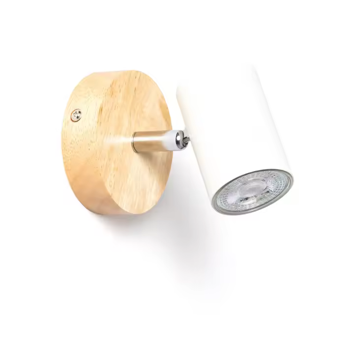 Ledkia Lámpara de Techo Orientable Madera 1 Foco Albus Natural - 1