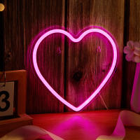 Luces Neón LED Chi-buy Corazón Potenciado Por USB Luz Nocturna 3D Para Decoración De Pared Habitación Juego Dormitorio Sala - details 2