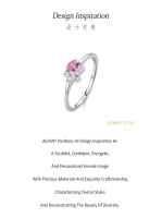 Zenyth-Anillo Romántico de Plata de Ley 925 with surrounded Pink para Mujer, Regalo de joyería de Aniversario del Día de San Valentín - details 1