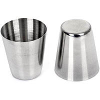 20pcs Copas De Vino De Acero Inoxidable De 30ml Para Camping Al Aire Libre Taza De Café Y Té Rugged Metal Silver Cup - details 1