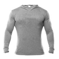 Camiseta De Manga Larga Para Hombre Con Capucha Estilo Fitness Tejido De Algodón Y Poliéster Corte Slim Para Gimnasio Y Bodybuilding - details 7