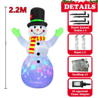 Guantes De Navidad Verdes Inflables Con Hombre De Nieve Modelo Exterior Con Luz LED Giratoria Decoraciones De Navidad Para Interior Y Exterior 7FT - details 5