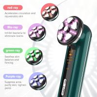 Dispositivo De Facial Con Microcorriente LED Luz Fotónica Máquina Levantamiento De Pecho Masajeador De Piel Rejuvenecimiento Belleza Vibration Rejuvenation Beauty Tool Verde/Azul - details 6