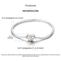 Pulsera De Plata Esterlina 925 Para Mujer Con Encantos De Mariposa Corazón Y Cadena De Serpiente Joyería DIY Clásica Adecuada Para Aniversarios - details 31