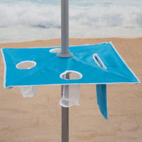 Aktive - Sombrilla de playa azul, 210 cm, mesa central con posavasos y bolsillo, protección UV50, mástil acero inclinable y regulable en altura, tejido poliéster Oxford, 8 varillas fibra de vidrio, sombrilla playa grande, sombrillas de playa - details 6