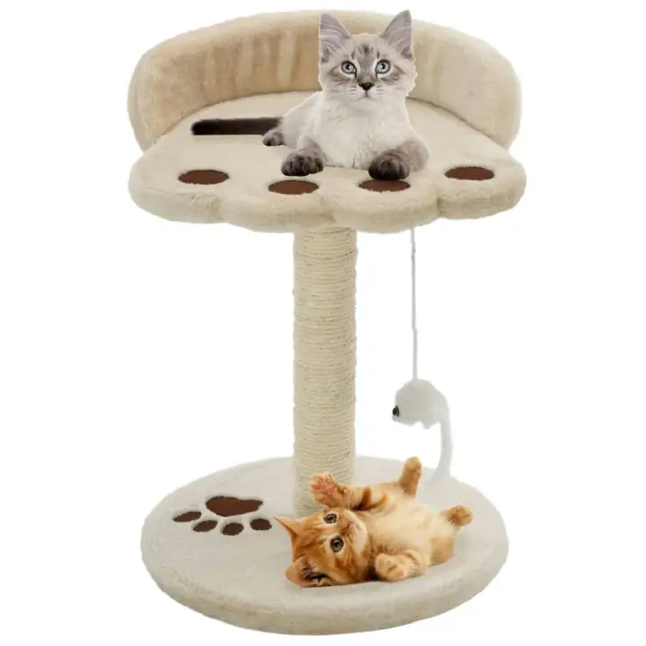 vidaXL RASCADOR PARA GATOS CON POSTE DE SISAL 40 CM BEIGE Y MARRÓN - 1