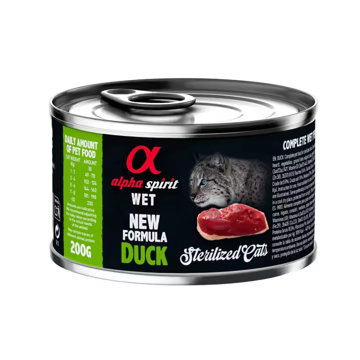 Alpha Spirit Alimento húmedo para gato, sin cereales lata 6x200gr - 1