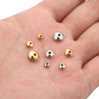 20/50pcs Bolas De Espaciador De Acero Inoxidable 4mm 5mm 6mm 8mm Color Oro Para Creación De Joyas Y Pulseras DIY - details 1