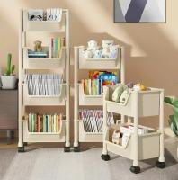 Estante De Libros Con Carroleta Para Cocina Almacenamiento En Rincón Estrecho Armario De Baño Organizador Para Hogar Y Sala De Estar Regalo - details 0