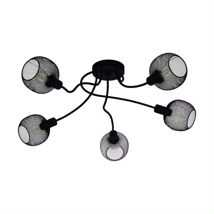 Eglo - Lámpara de techo colgante E27 x5 Negra - Iluminación elegante para tu hogar - 1