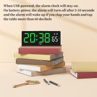 Reloj De Alarma Digital Con Control De Voz LED Temporal Modo Noche USB Always on Snooze 2 Alarma 12/24H DST Reloj De Mesa Moderno - details 13
