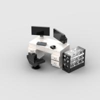MOC Furniture Tabla De Juego De Computadora Para Niños Bloques De Construcción Educativos Juguetes De Piezas De Bloques Compatible Con Lego Material ABS - details 1
