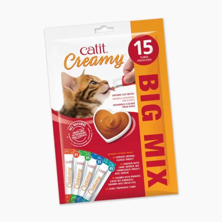 Catit Snacks cremosos para gatos Catit Creamy – 15 Tubos Sabor: Mix - 1