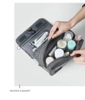 Bolsa De Viaje Portátil Para Hombres Y Mujeres Organizador De Maquillaje Impermeable De Tela Oxford Con Almacenamiento Y Cierre De Cremallera - details 9