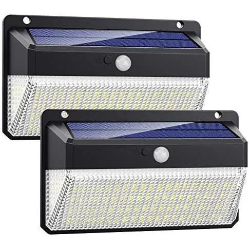 PORCHEDDU Luz solar para Exterior LED de Máximo Brillo] Luz solar impermeable Luz solar con sensor de Movimiento Luz de seuridad inalámbrica Lámpara de pared para Jardín - 1