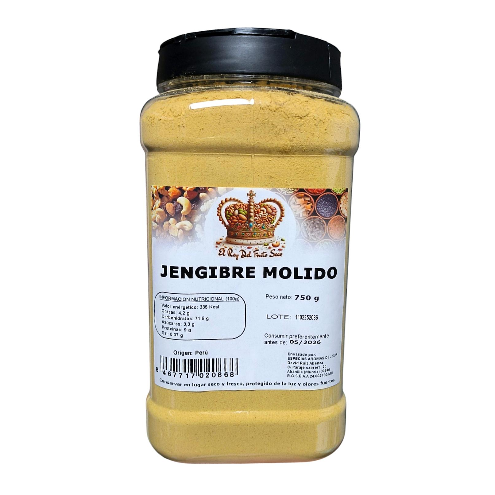 Jengibre en Polvo 750 gr - Sin Aditivos ni Conservantes - Natural y Saludable - El Rey del Fruto Seco