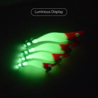 Jig De Calamar Rojo Simulacrum De Camarón De Madera Luminoso Con Anzuelo Doble Artesano Duro Para Pesca En Agua Salada - details 3