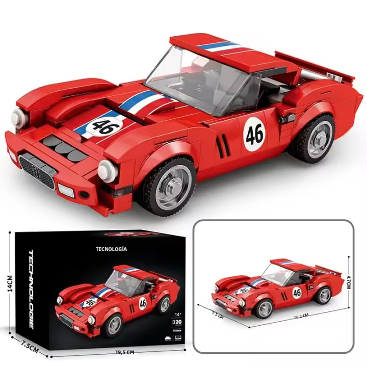 Bloques De Construcción De Coche Creativo 320PCS 250 GTO Para Niños Modelo De Vehículo De Ciudad DIY Bricks Decoración De Escritorio Juguete Educativo Regalos Para Fiestas - 1