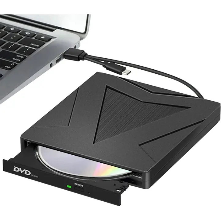 Lector DVD Externo USB 3.0 y Type C, Grabadora de CD DVD RW, Portátil para PC Laptop - 1