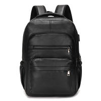 USB Mochila De Cuero PU con carga para para hombre, morral grande ordenador portátil, mochila escola - details 13