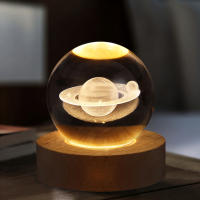 Lámpara De Cristal 3D Con Proyecciones Galácticas Y Planetarias Luz Nocturna USB Para Atmosfera Acogedora Plasma Ball - details 4