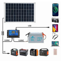 Placa Solar Portátil 100W 18V Impermeable Con Dos USB Para Camping Al Aire Libre Carga De Batería Con Celdas Solares Polícrata - details 1