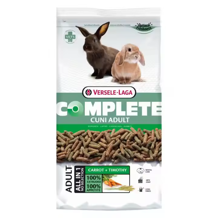 Pienso Conejos, Versele-Laga Complete Cuni Adult, Comida Nutritivo para Conejos, Alimento Sin Cereales 500gr, 1.75kg, 8kg - 1