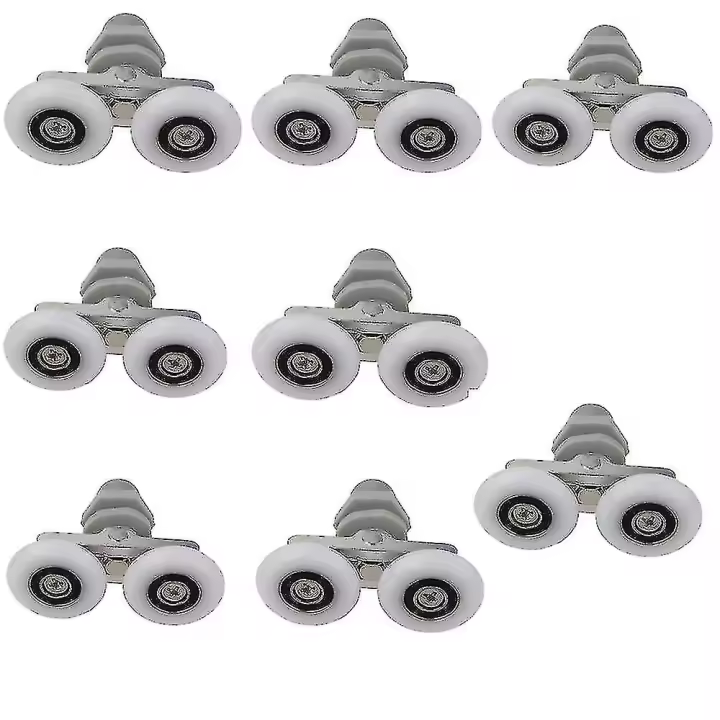 Ruedas para mampara de ducha, 8 piezas, rodillos/corredores/poleas/ruedas para mampara de ducha doble superior/inferior, piezas de repuesto para baño - 1