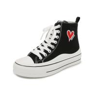 Eva Zorteon- Zapatillas Deportivas Abotinada de Lona para Mujer - Estilo Bamba con Material Textil y Cierre de Cordones - details 1
