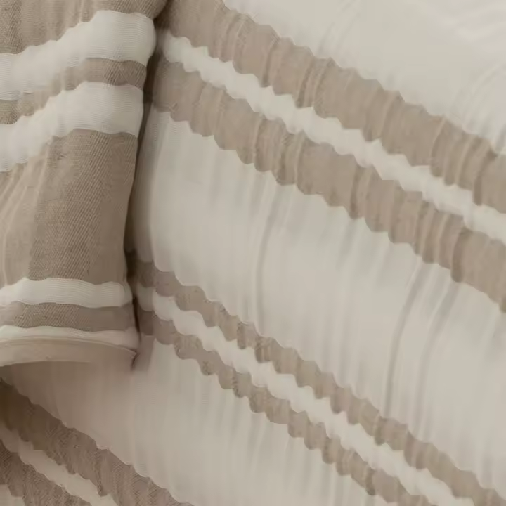 GAMUSI - Colcha jacquard ligera algodón entretiempo primavera verano diseño rayas TENA - 1